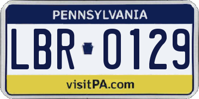 PA license plate LBR0129