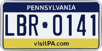 PA license plate LBR0141