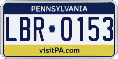 PA license plate LBR0153