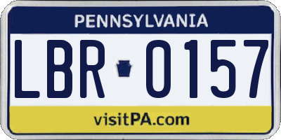 PA license plate LBR0157
