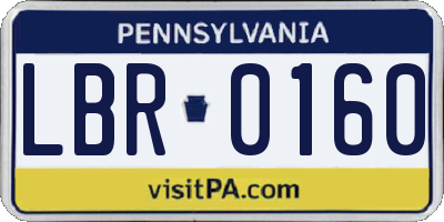PA license plate LBR0160
