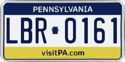 PA license plate LBR0161