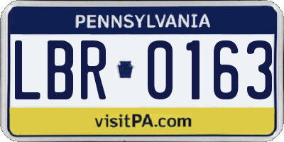 PA license plate LBR0163