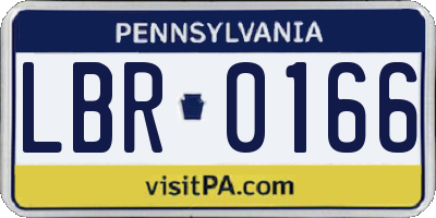 PA license plate LBR0166