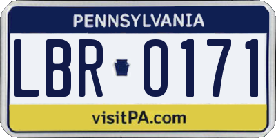 PA license plate LBR0171