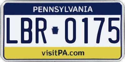 PA license plate LBR0175
