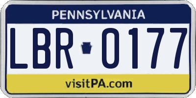 PA license plate LBR0177