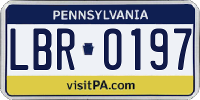 PA license plate LBR0197