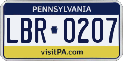 PA license plate LBR0207