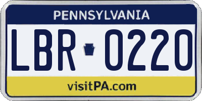 PA license plate LBR0220