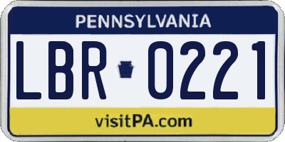 PA license plate LBR0221