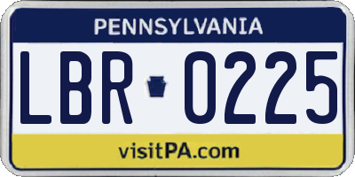 PA license plate LBR0225