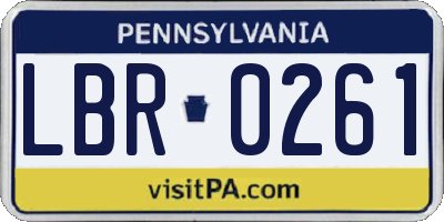 PA license plate LBR0261