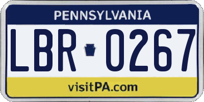 PA license plate LBR0267