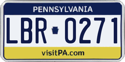 PA license plate LBR0271