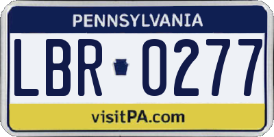 PA license plate LBR0277