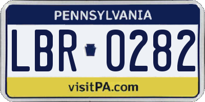 PA license plate LBR0282