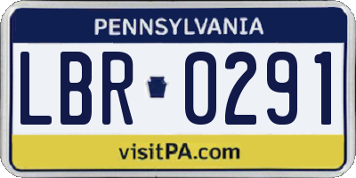 PA license plate LBR0291