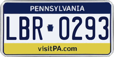 PA license plate LBR0293