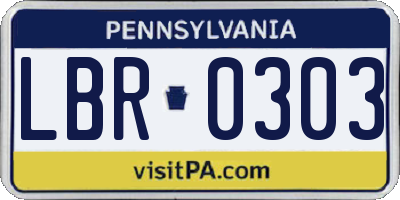 PA license plate LBR0303