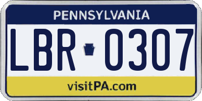 PA license plate LBR0307