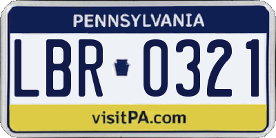 PA license plate LBR0321