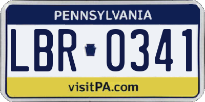 PA license plate LBR0341