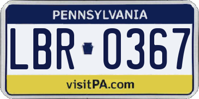PA license plate LBR0367