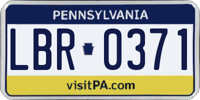 PA license plate LBR0371