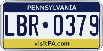 PA license plate LBR0379