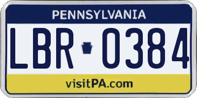 PA license plate LBR0384