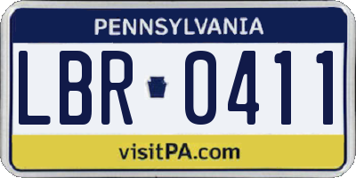 PA license plate LBR0411