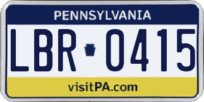 PA license plate LBR0415