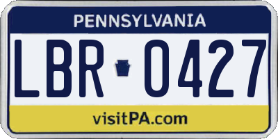 PA license plate LBR0427