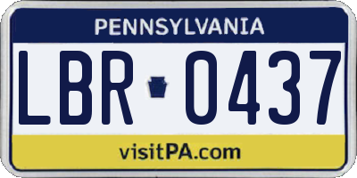 PA license plate LBR0437