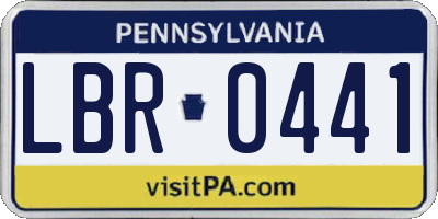PA license plate LBR0441