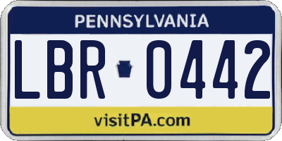 PA license plate LBR0442