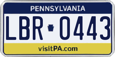 PA license plate LBR0443