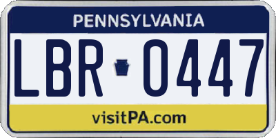 PA license plate LBR0447