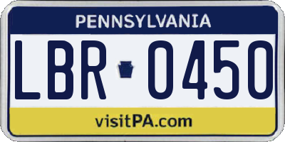 PA license plate LBR0450
