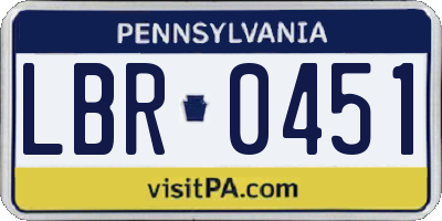 PA license plate LBR0451