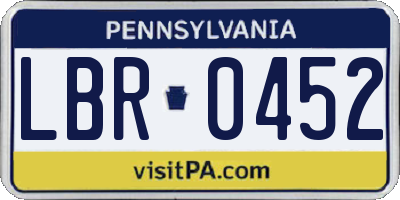 PA license plate LBR0452