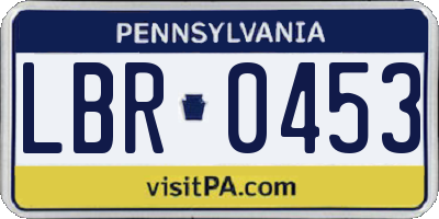 PA license plate LBR0453