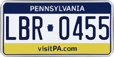 PA license plate LBR0455