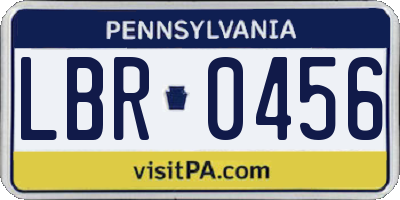 PA license plate LBR0456