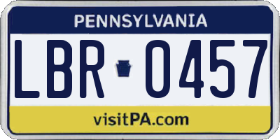 PA license plate LBR0457