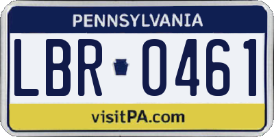 PA license plate LBR0461