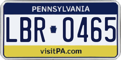 PA license plate LBR0465