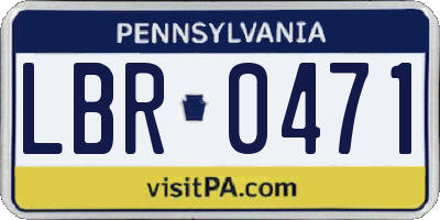 PA license plate LBR0471