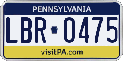 PA license plate LBR0475